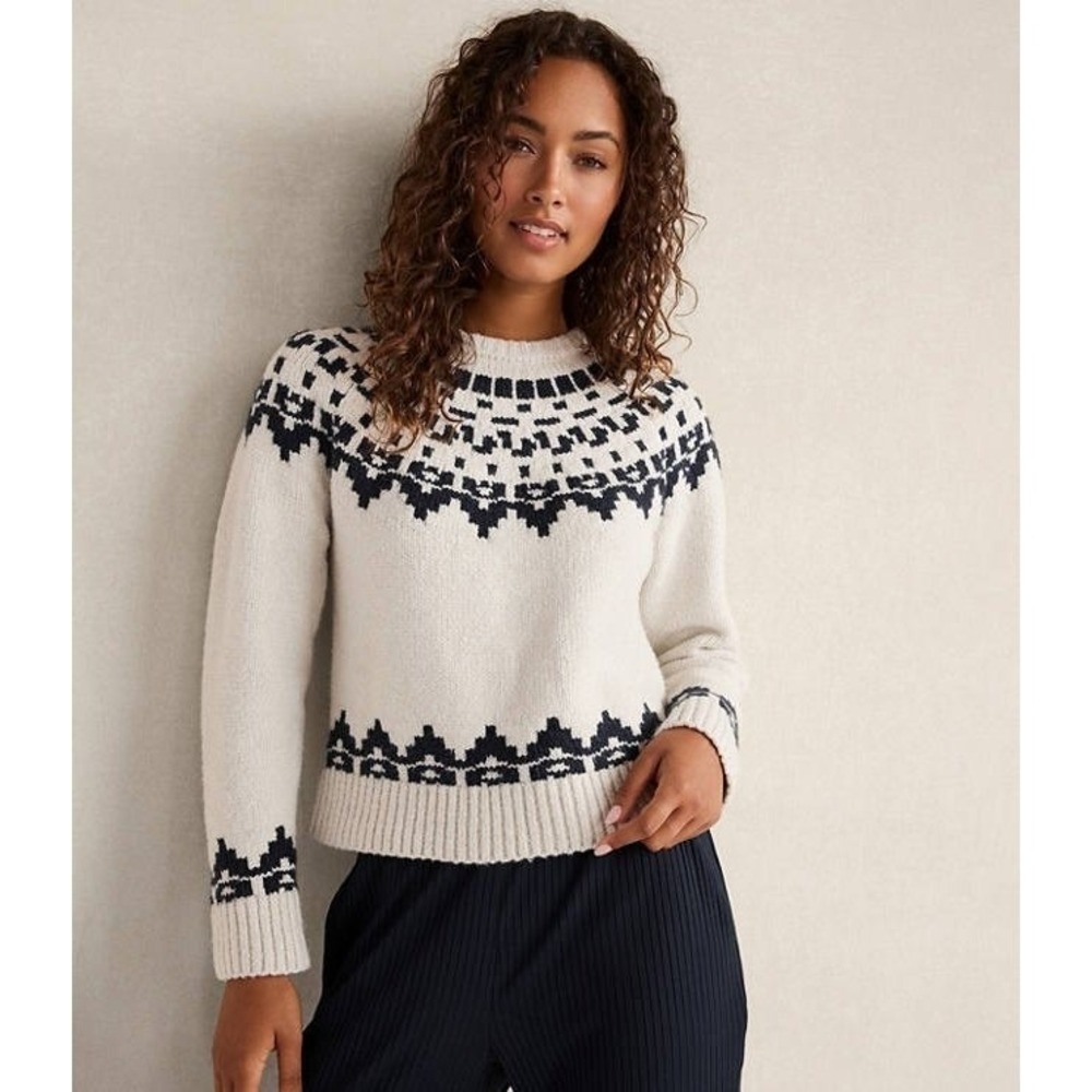 Haven Well Within Sweater‎ XXL Juneau Fair Isle Organic Cotton Midnight Heather